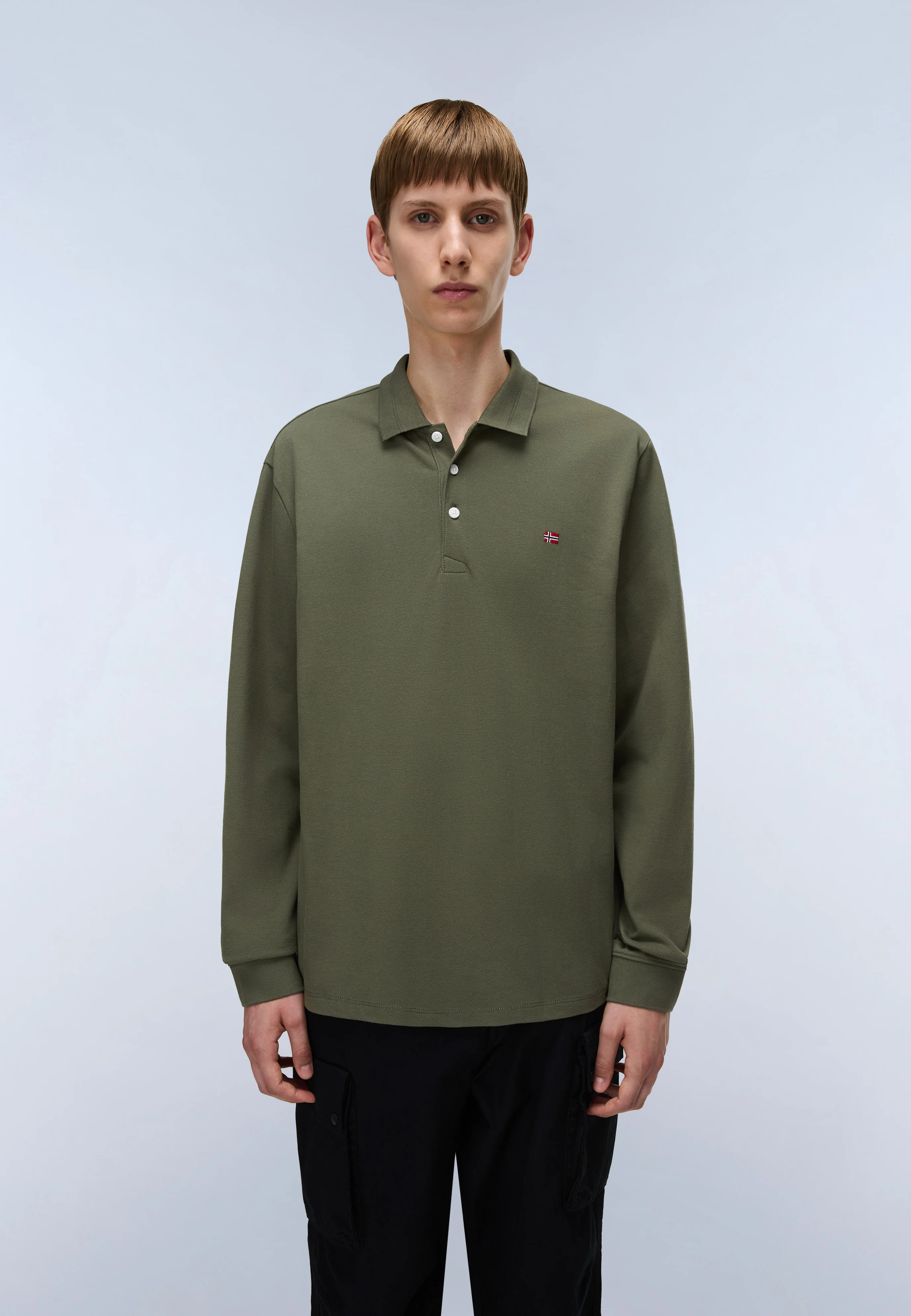 Ealis Piqué Long Sleeve Polo Shirt - Image 2